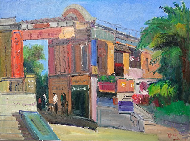 乌石浦油画村画家来曾厝垵文创村写生作品将在曾厝垵文青节晚会现场